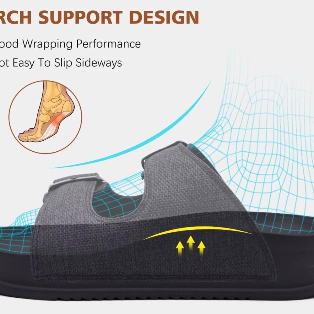 Women's Leather Sandals with Arch Support Cushioned Orthopedic Summer Shoes - Picture 4 of 7